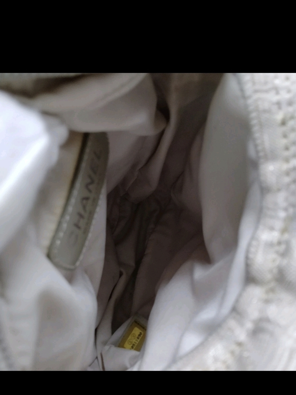 Authentic CHANEL Cream and White Crossbody Camera Bag with CC Charm - Picture 9 of 9